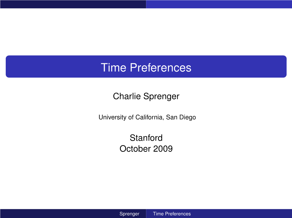 Time Preferences