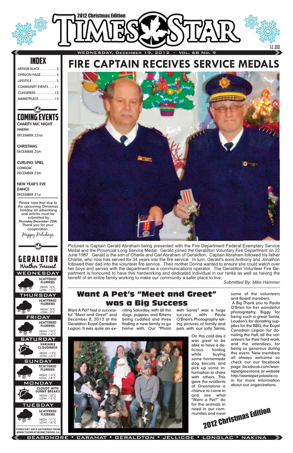 Fire Captain Receives Service Medals Opinion Page