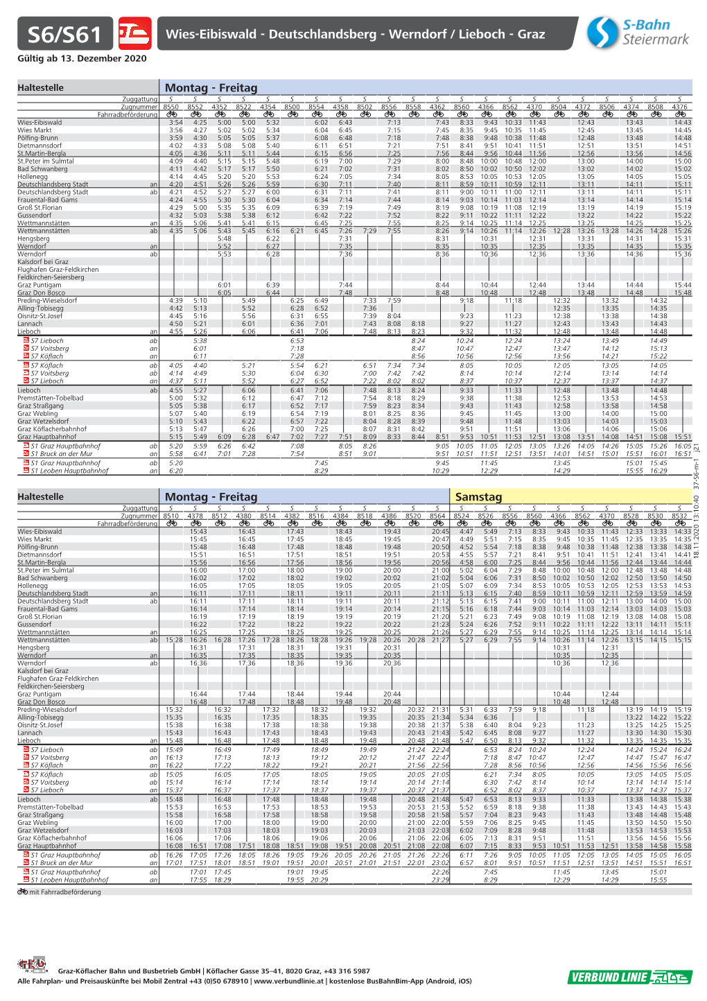 Jahresfahrplan 2021 Wies-Eibiswald