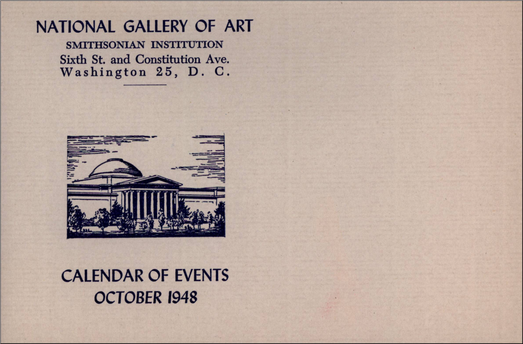 National Gallery of Art Calendar of Events