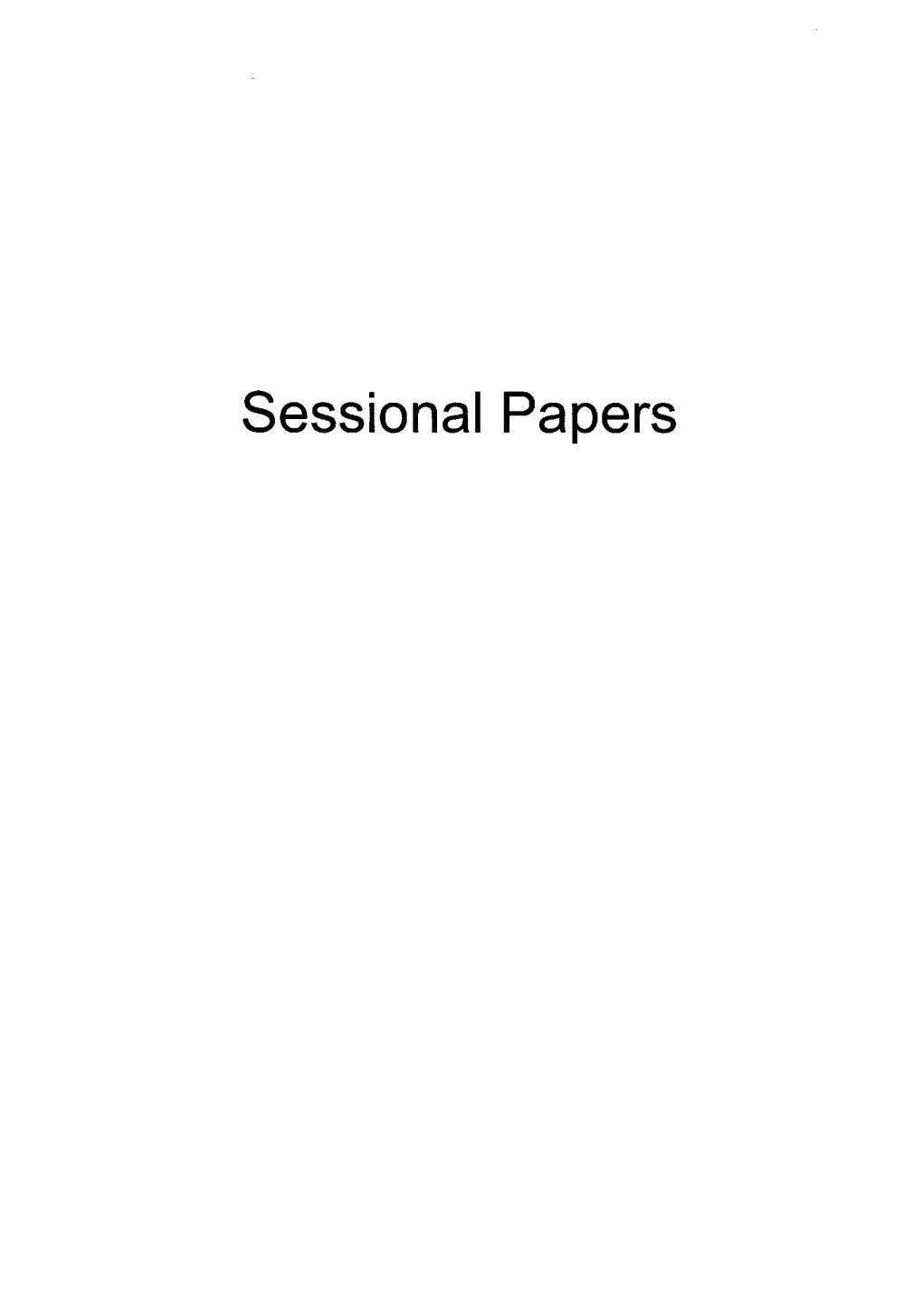 Sessional Papers