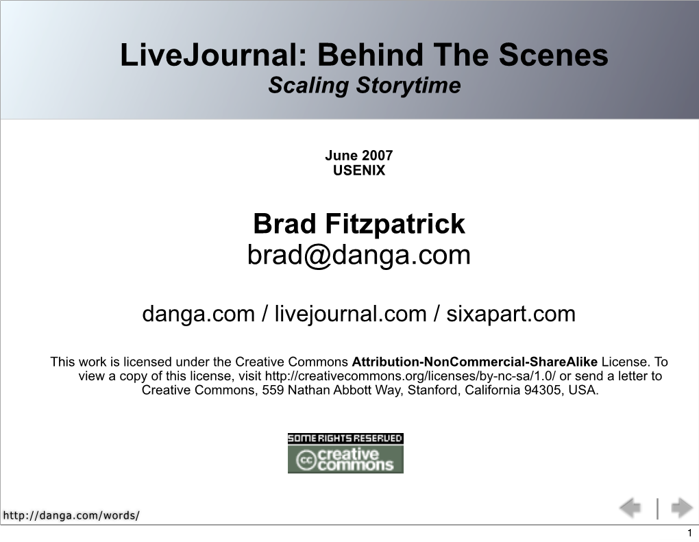 Livejournal: Behind the Scenes Scaling Storytime