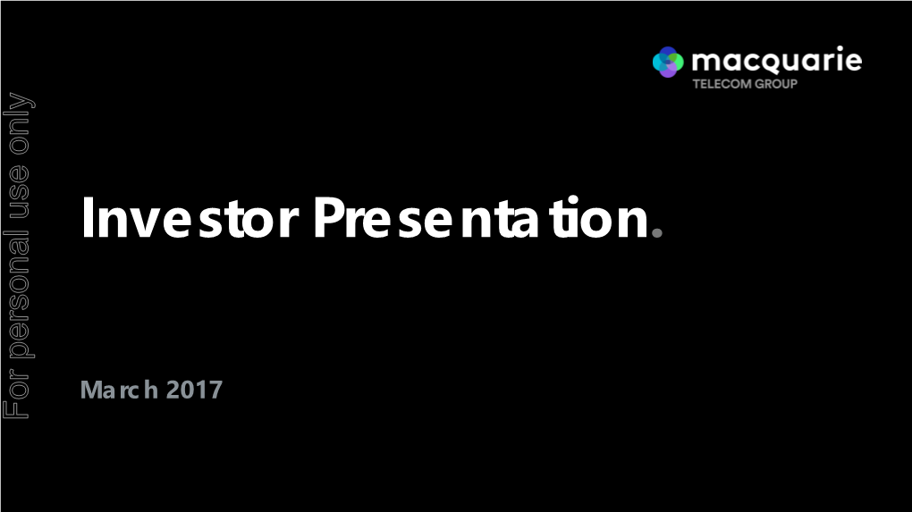 Investor Presentation