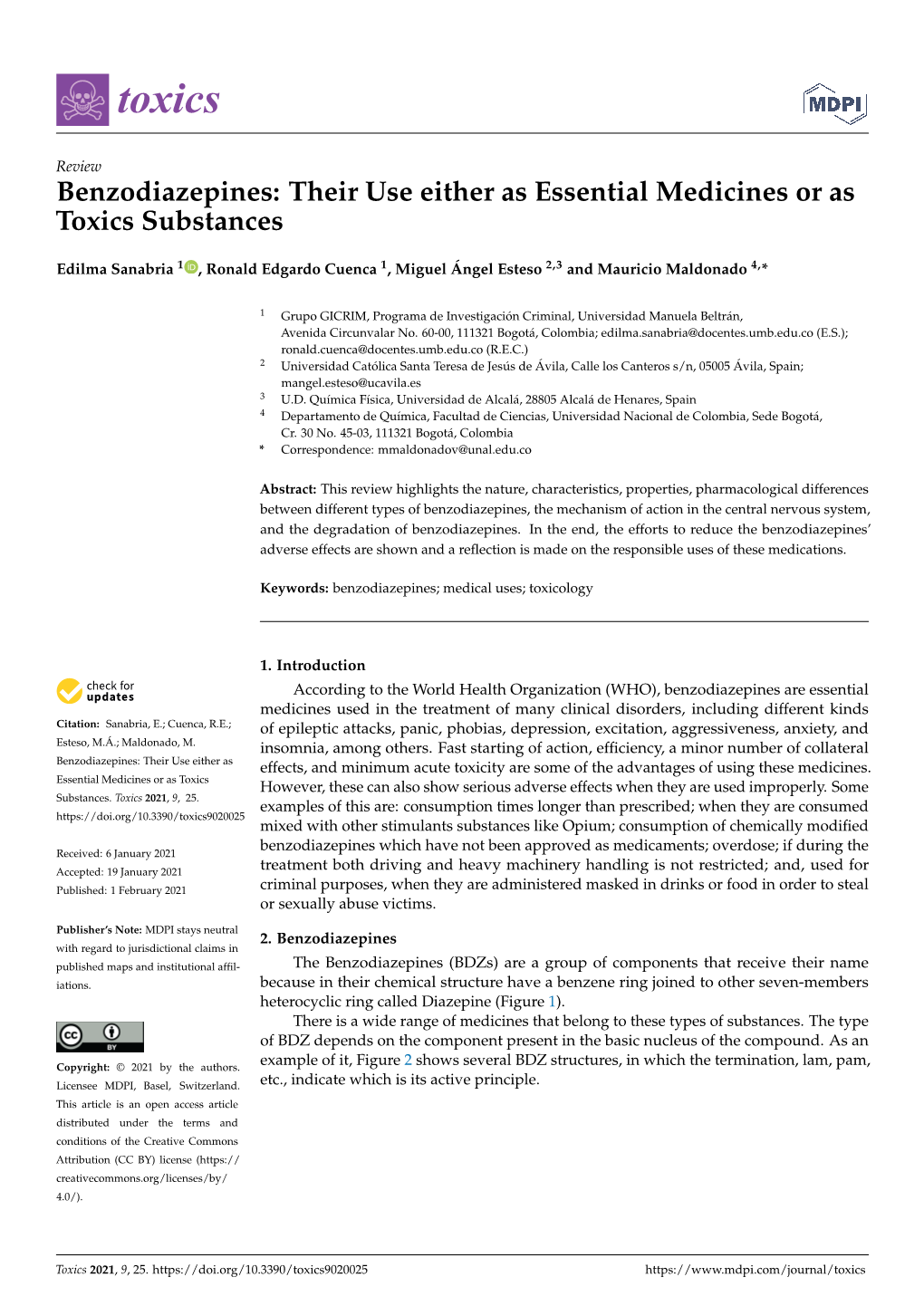 Benzodiazepines: Their Use Either As Essential Medicines Or As Toxics Substances