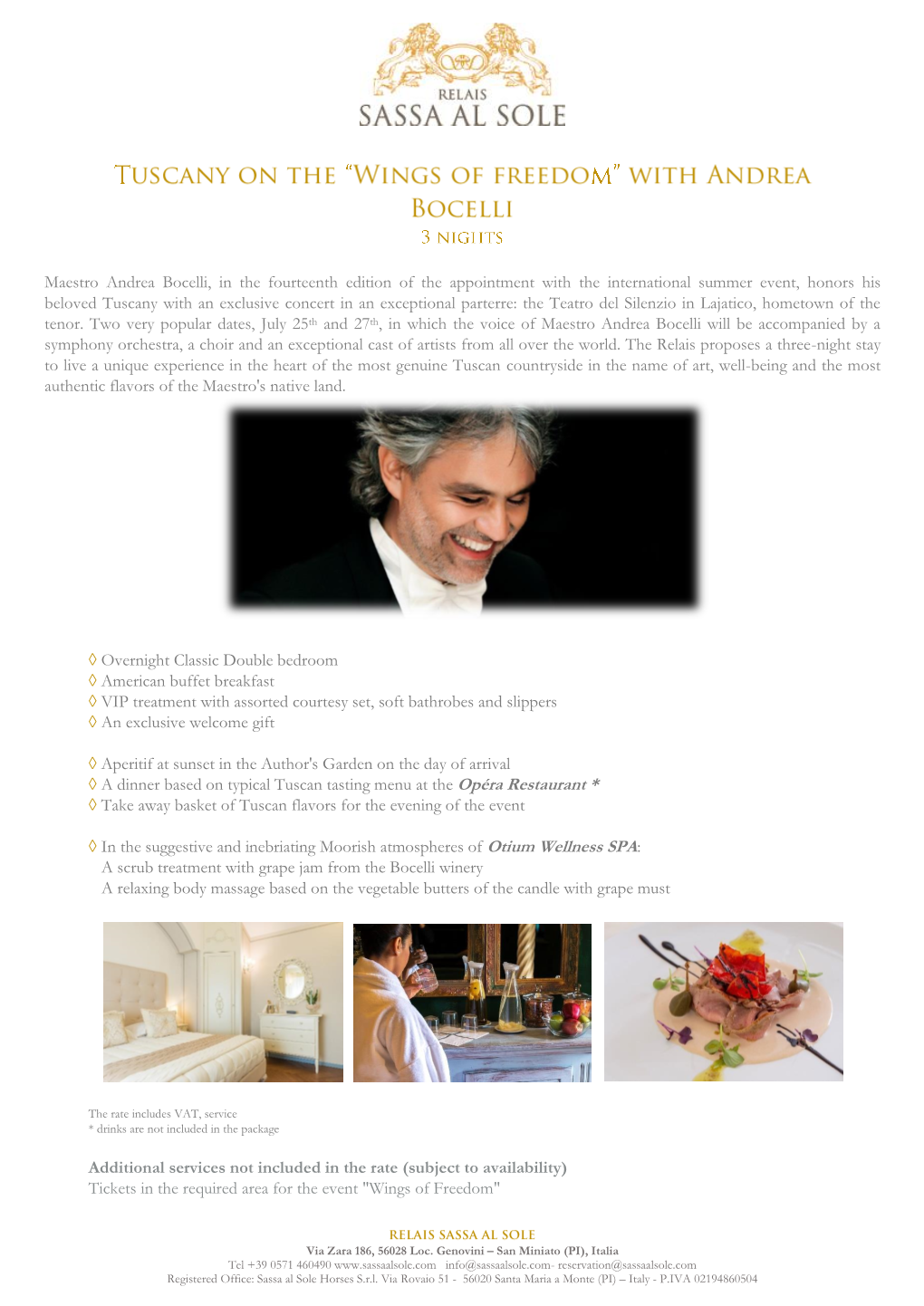 Maestro Andrea Bocelli, in the Fourteenth Edition of The