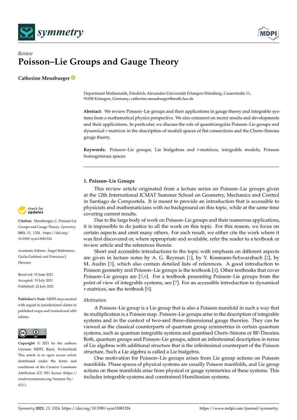 Poisson–Lie Groups and Gauge Theory