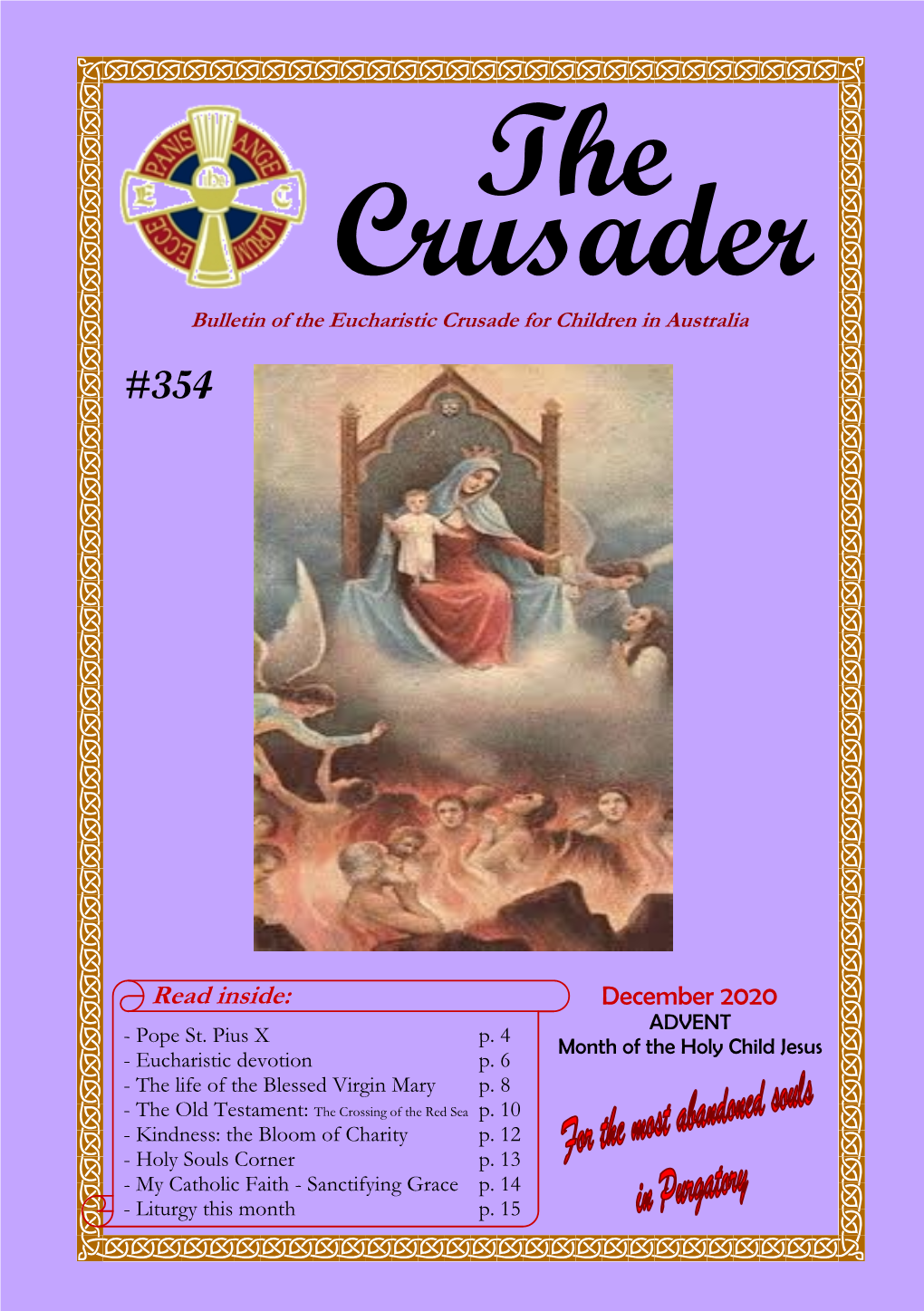 The Crusader Bulletin of the Eucharistic Crusade for Children in Australia #354