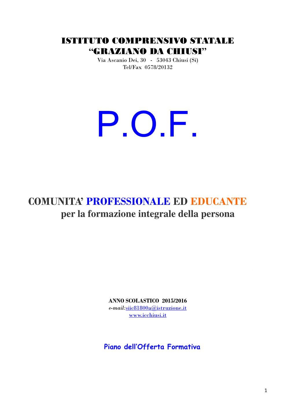 Comunita' Professionale Ed Educante