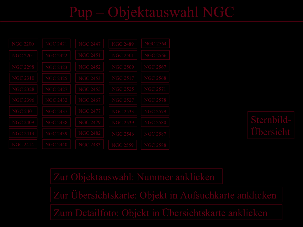 Pup – Objektauswahl NGC