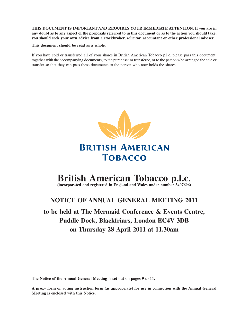 British American Tobacco P.L.C