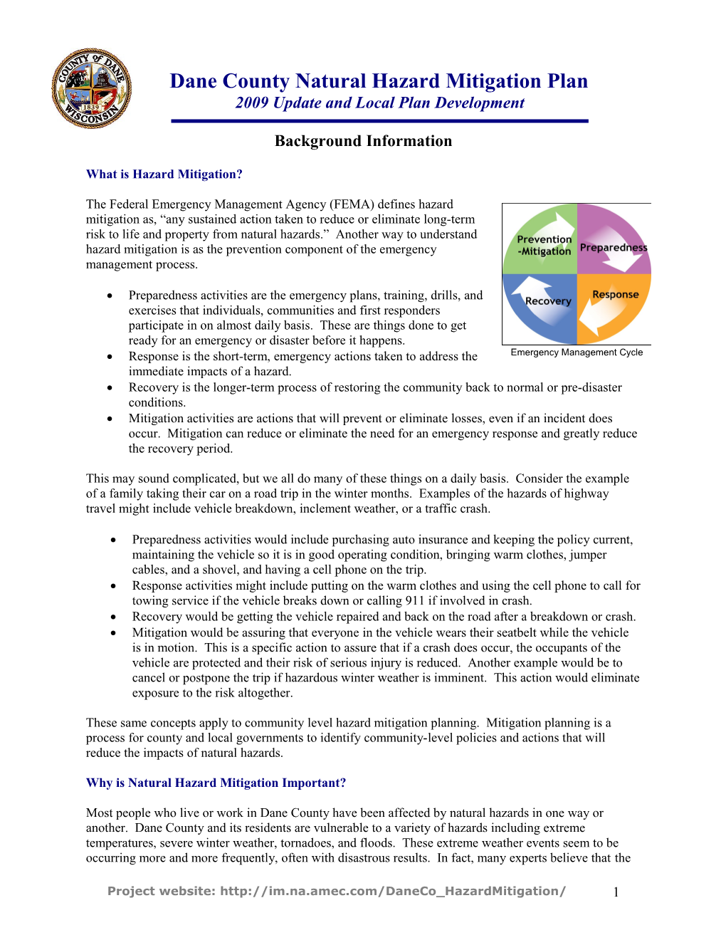 Dane County Natural Hazard Mitigation Plan