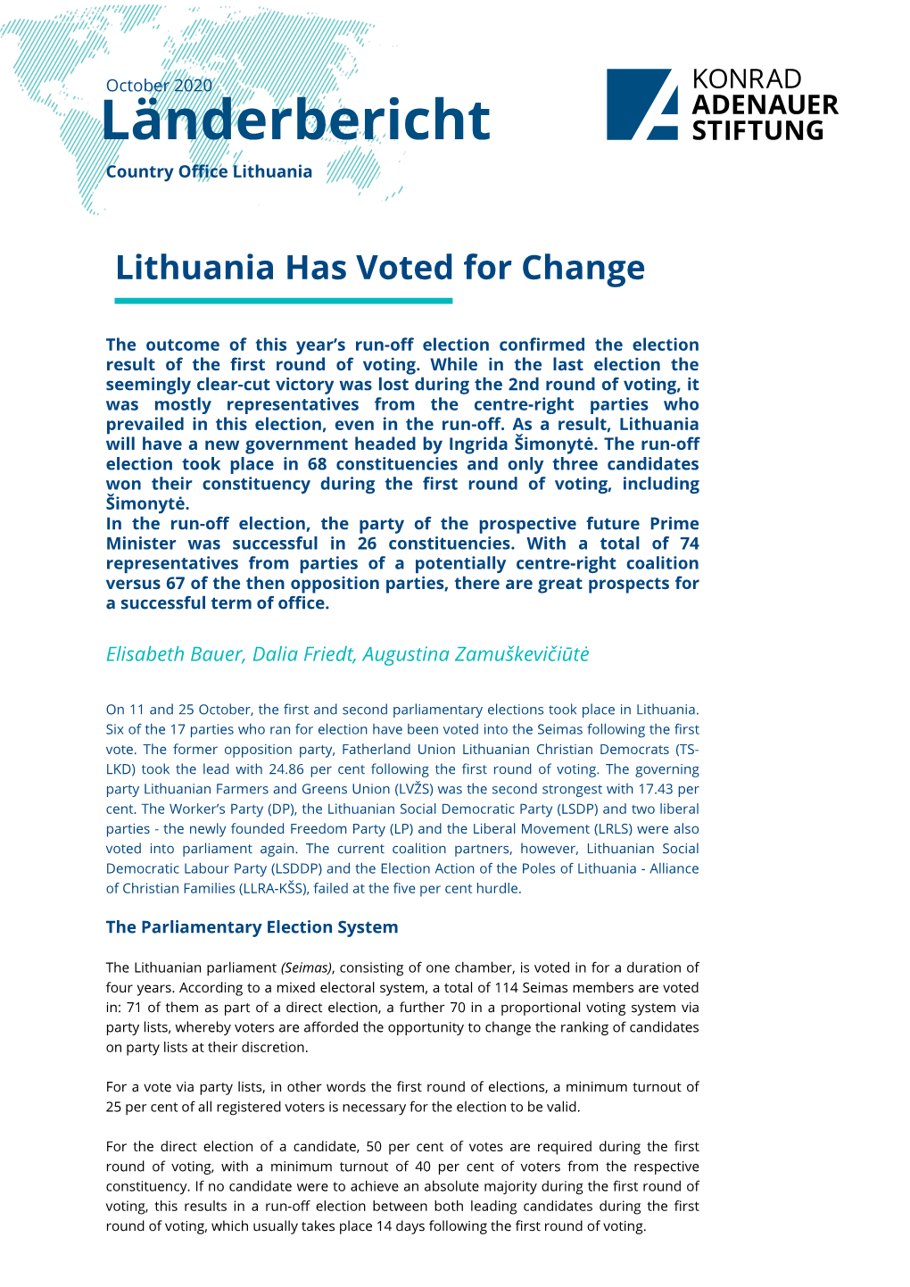 Lithuania Has Voted for Change