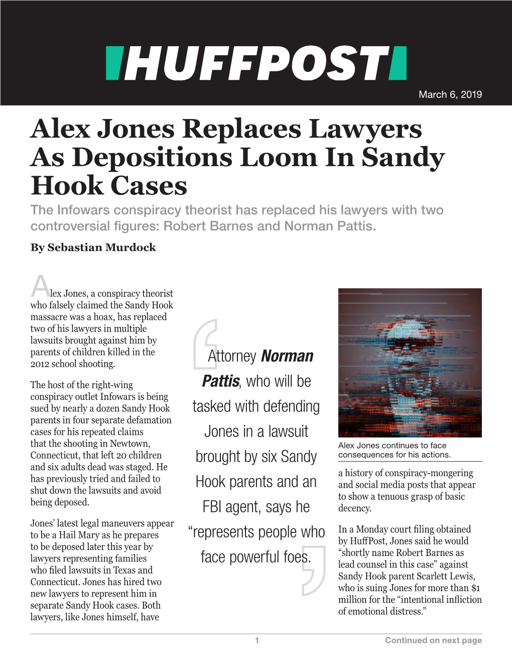 Alex Jones Replaces Lawyers As Depositions Loom in Sandy Hook