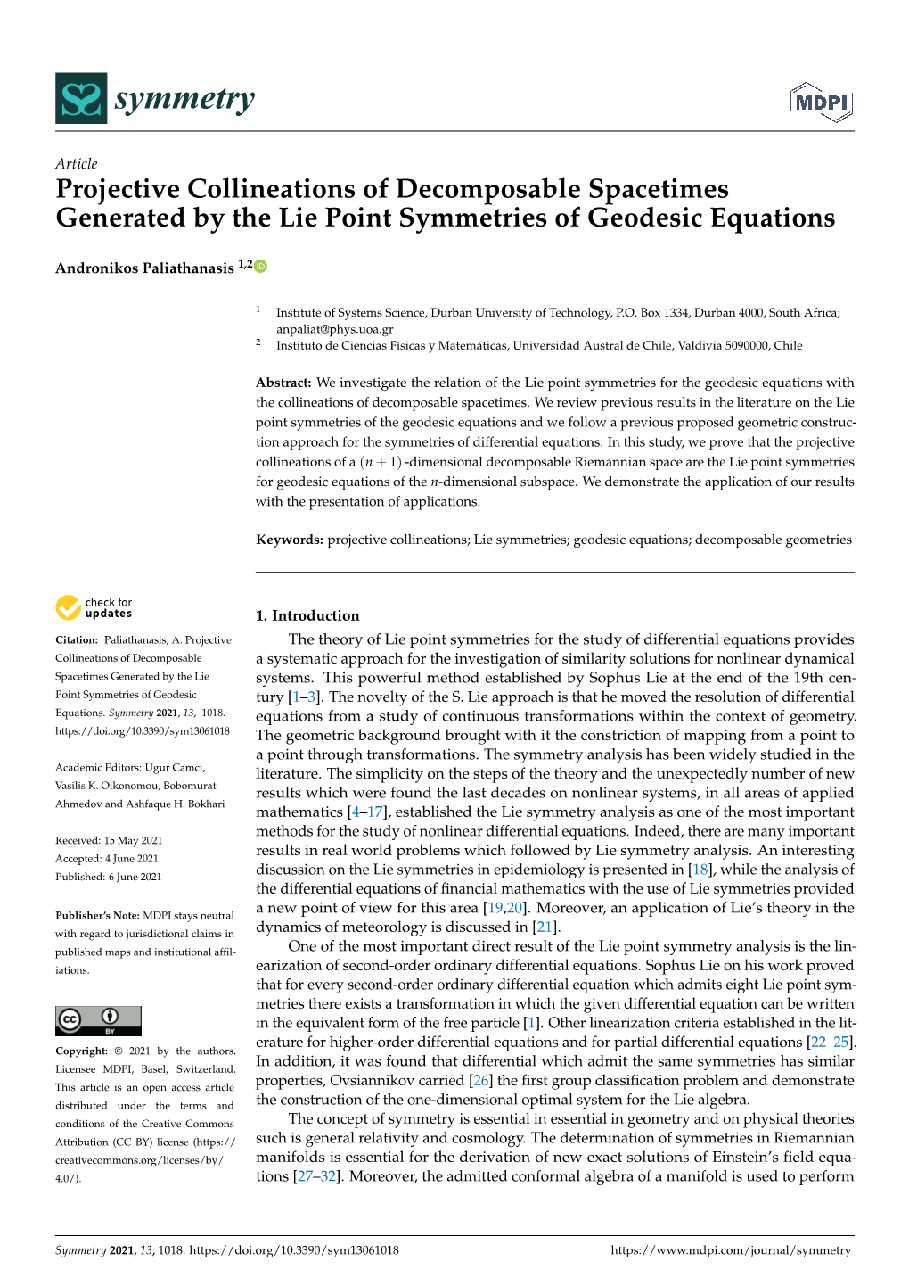 Projective Collineations of Decomposable Spacetimes Generated by the Lie Point Symmetries of Geodesic Equations