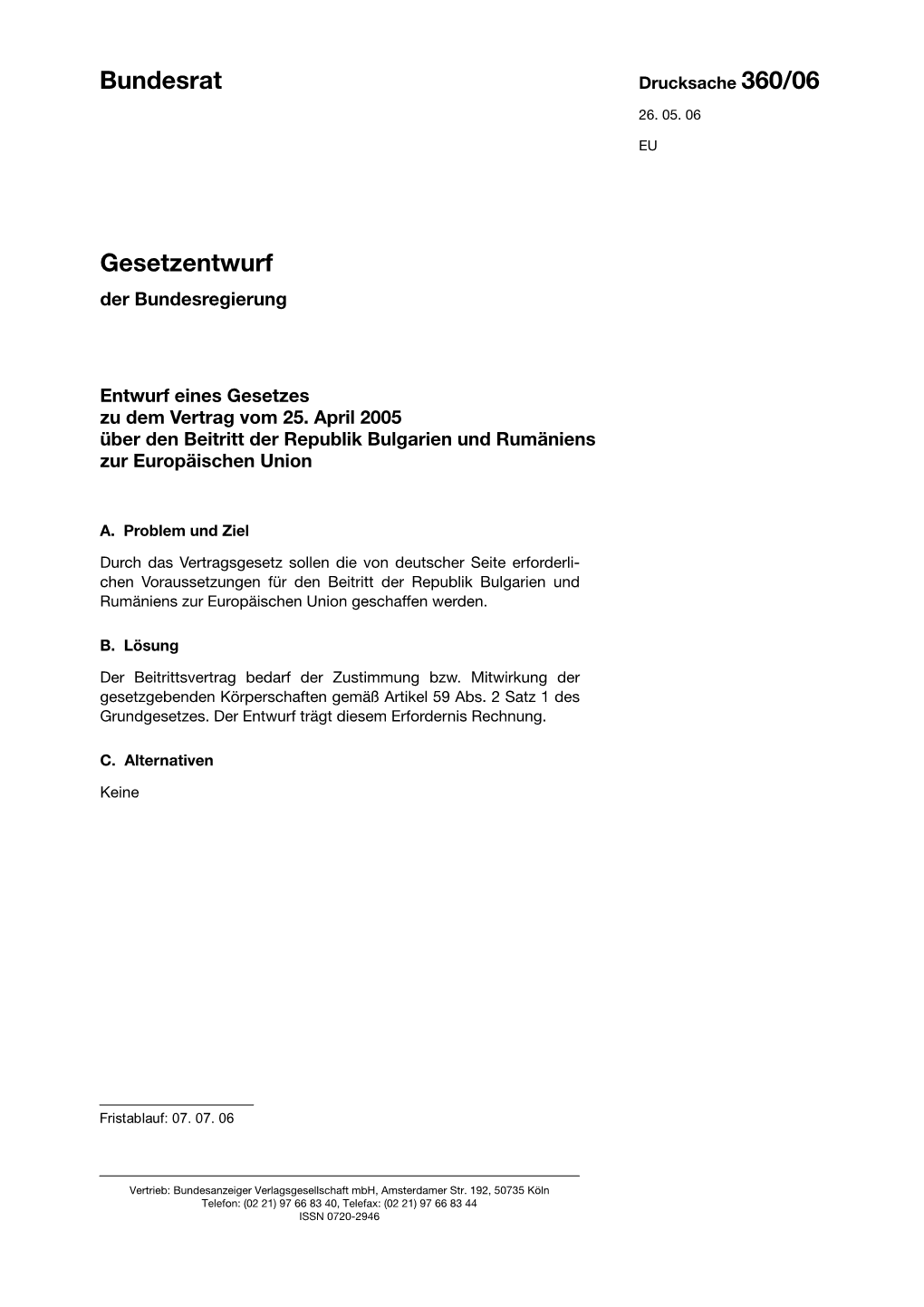 Gesetzentwurf Bundesrat