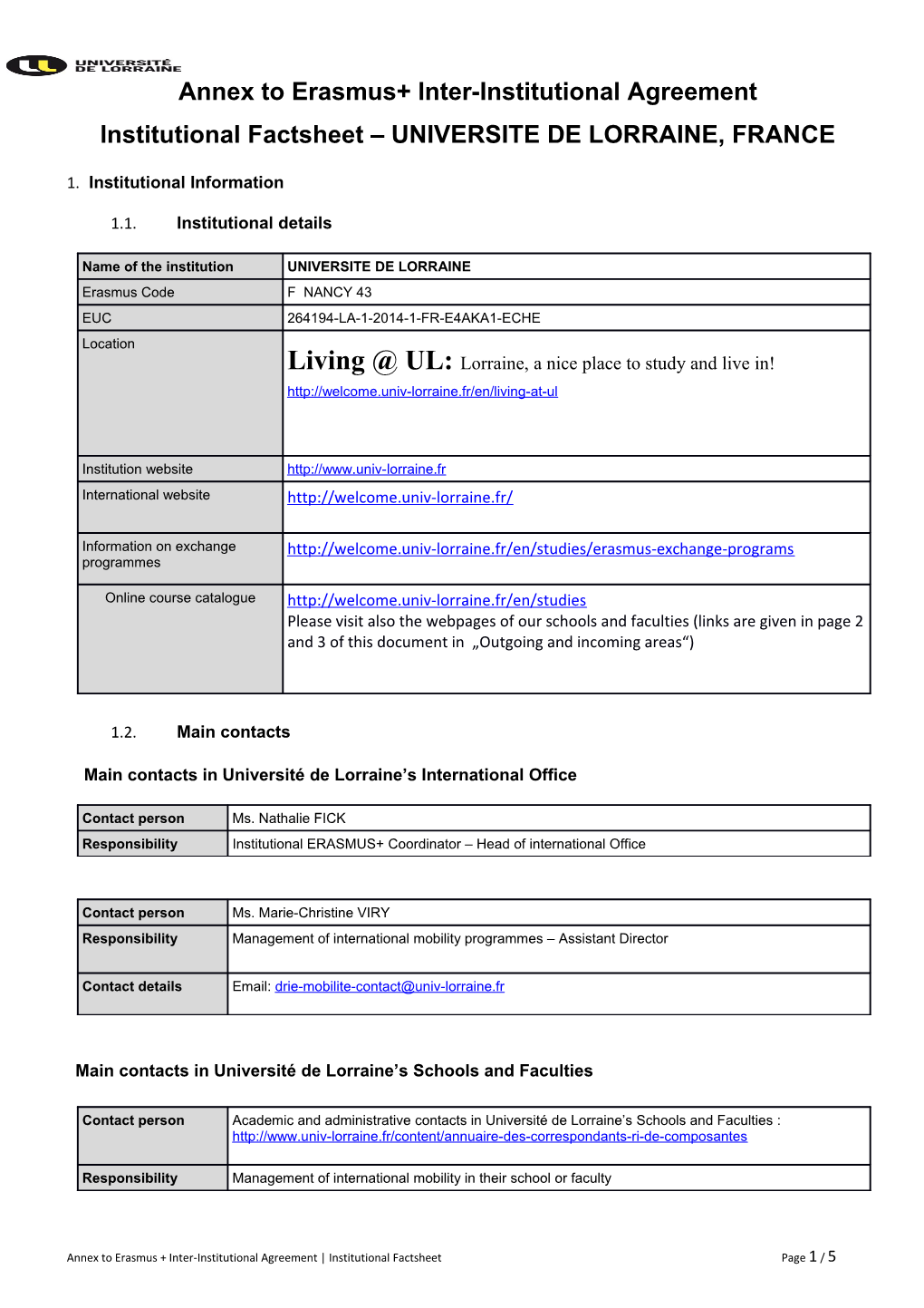 Annex to Erasmus+ Inter-Institutional Agreement