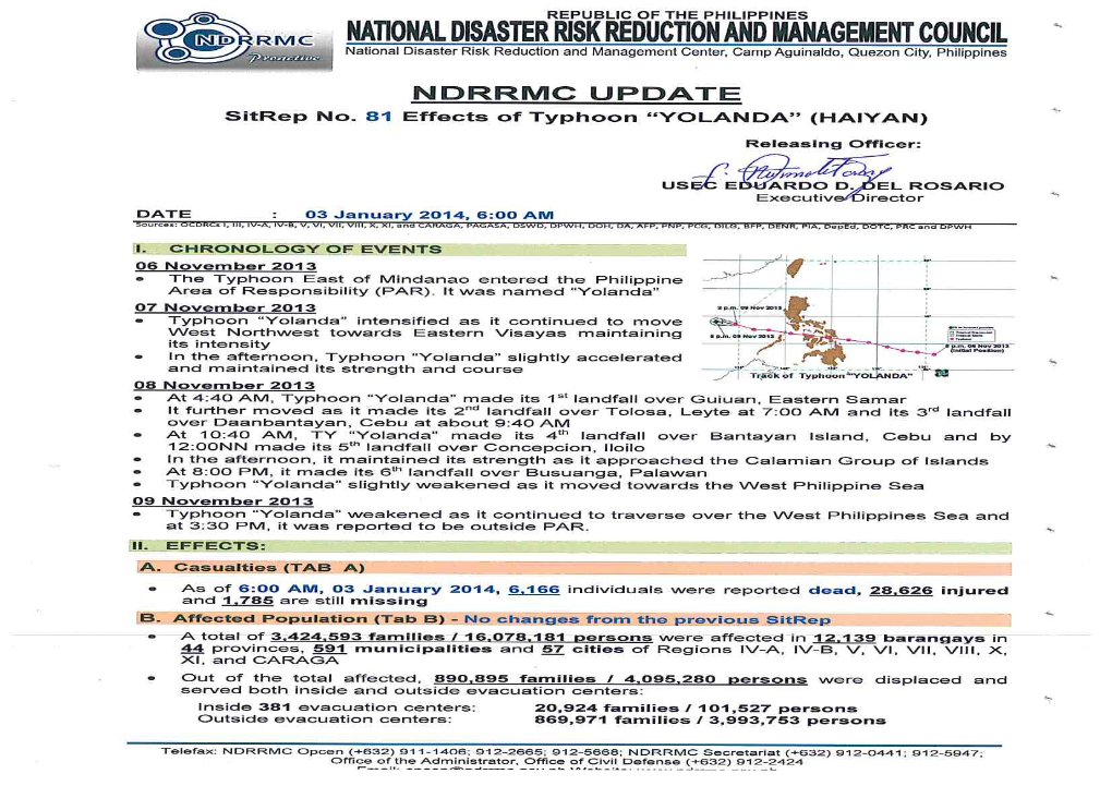 UPD Re Sitrep 81 Effects of Ty YOLANDA (03JAN2014).Pdf