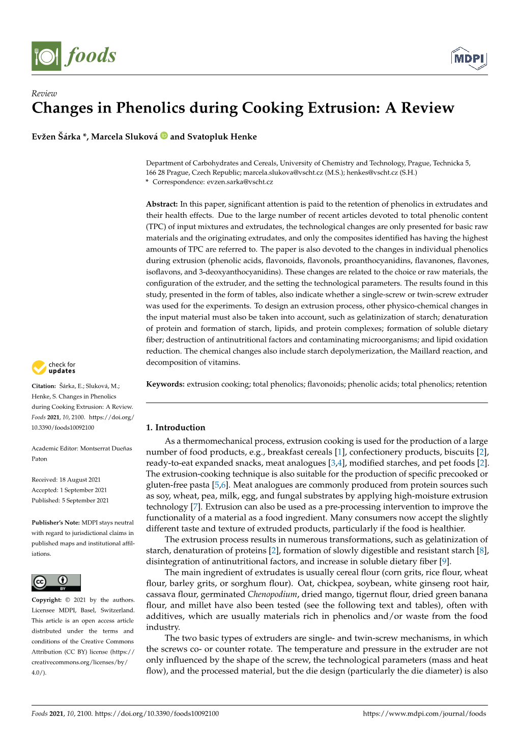 Changes in Phenolics During Cooking Extrusion: a Review