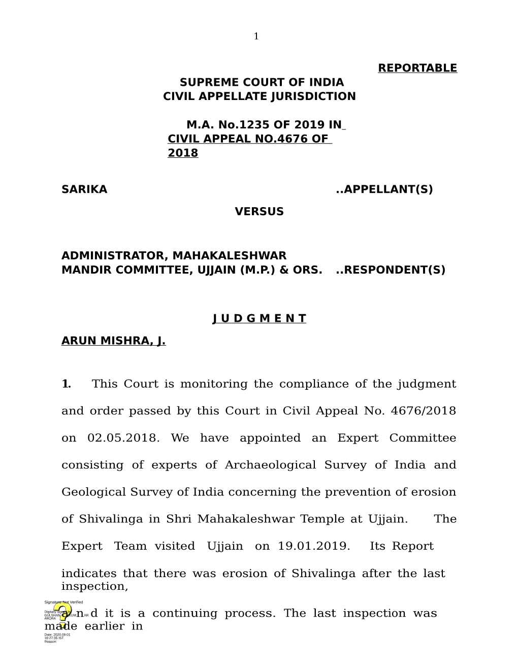 Reportable Supreme Court of India Civil Appellate Jurisdiction