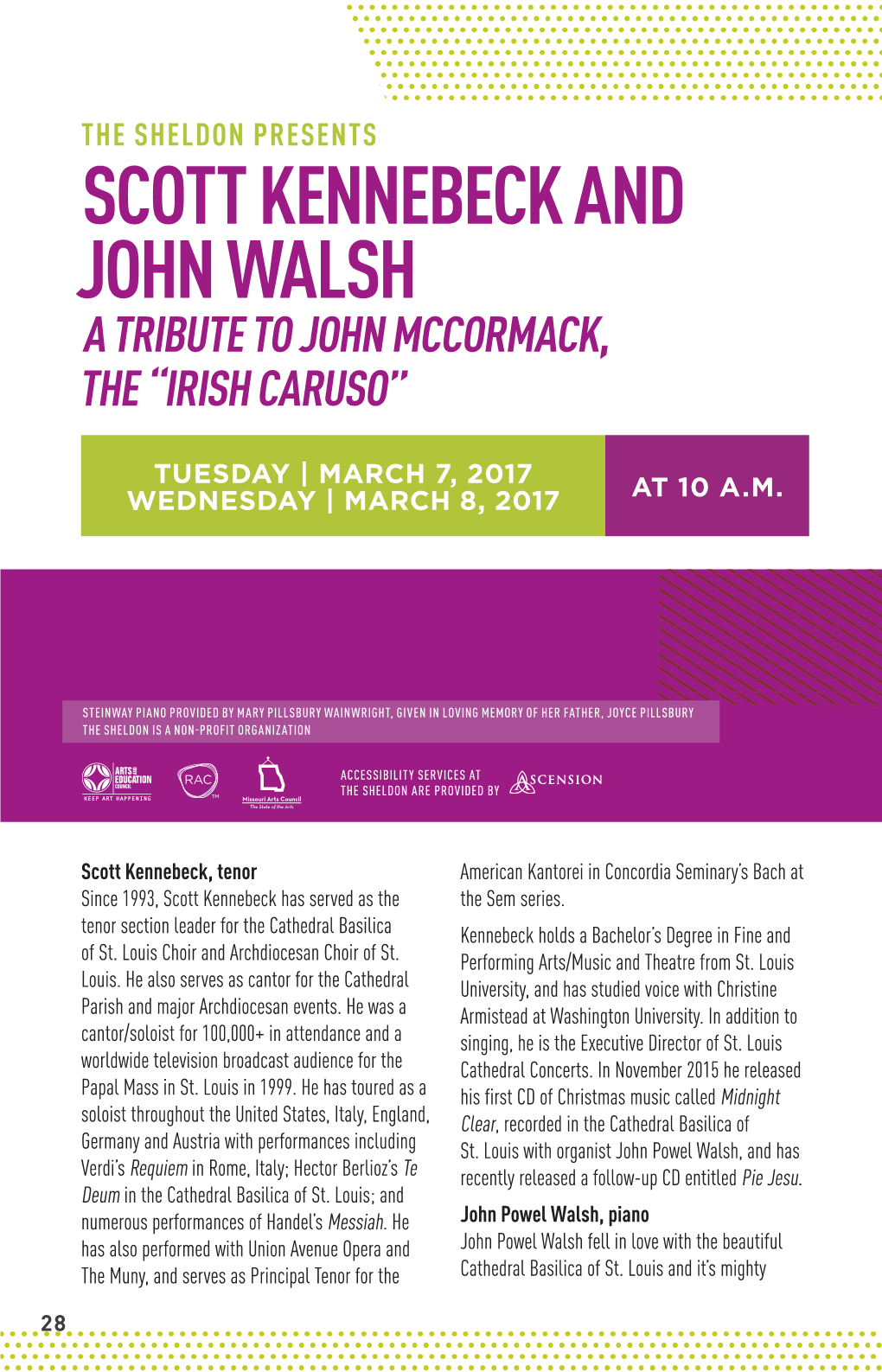 Scott Kennebeck and John Walsh a Tribute to John Mccormack, the “Irish Caruso”