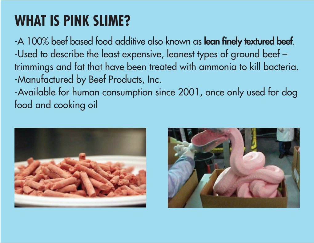 WHAT IS PINK SLIME? -A 100% Beef Based Food Additive Also Known As Lean Finely Textured Beef
