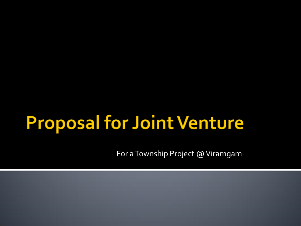 Proposal for Joint Venture