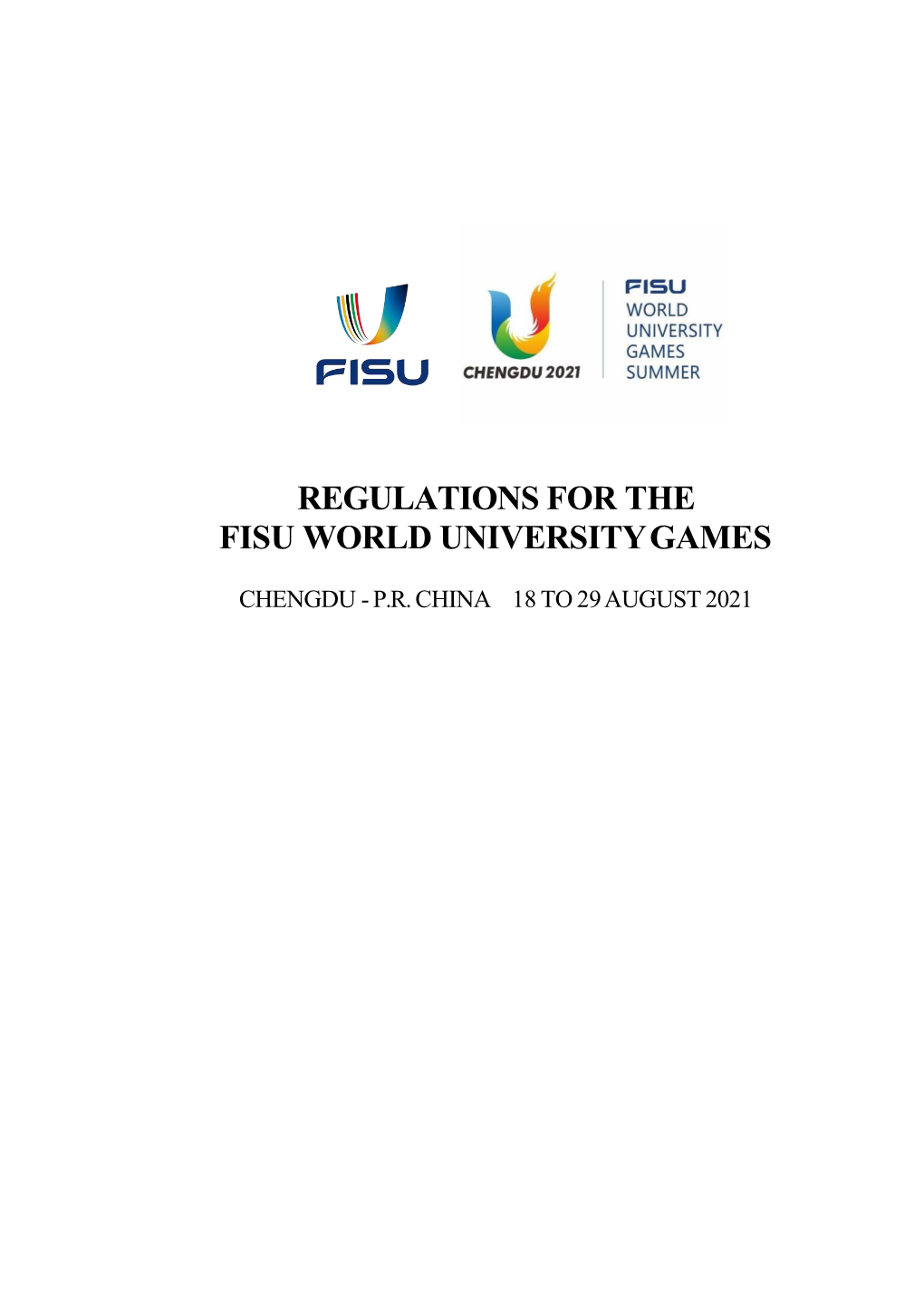 Regulations for the Fisu World University Games