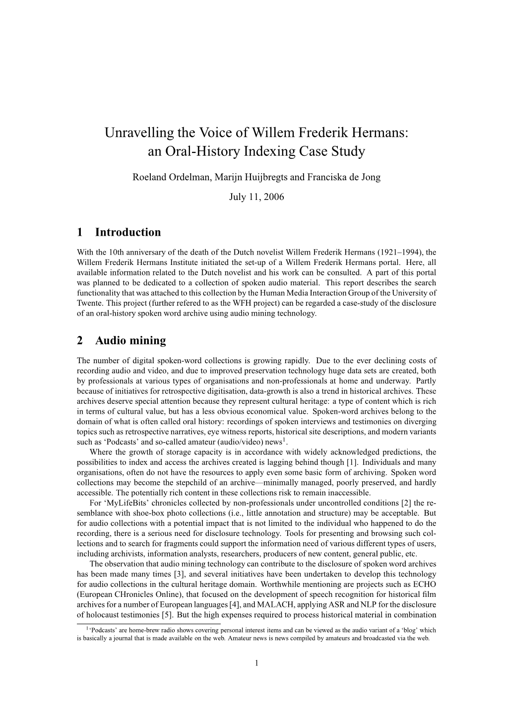 Unravelling the Voice of Willem Frederik Hermans: an Oral-History Indexing Case Study