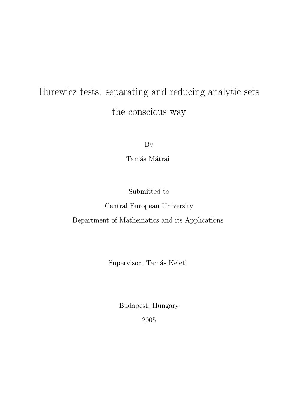 Hurewicz Tests: Separating and Reducing Analytic Sets the Conscious Way