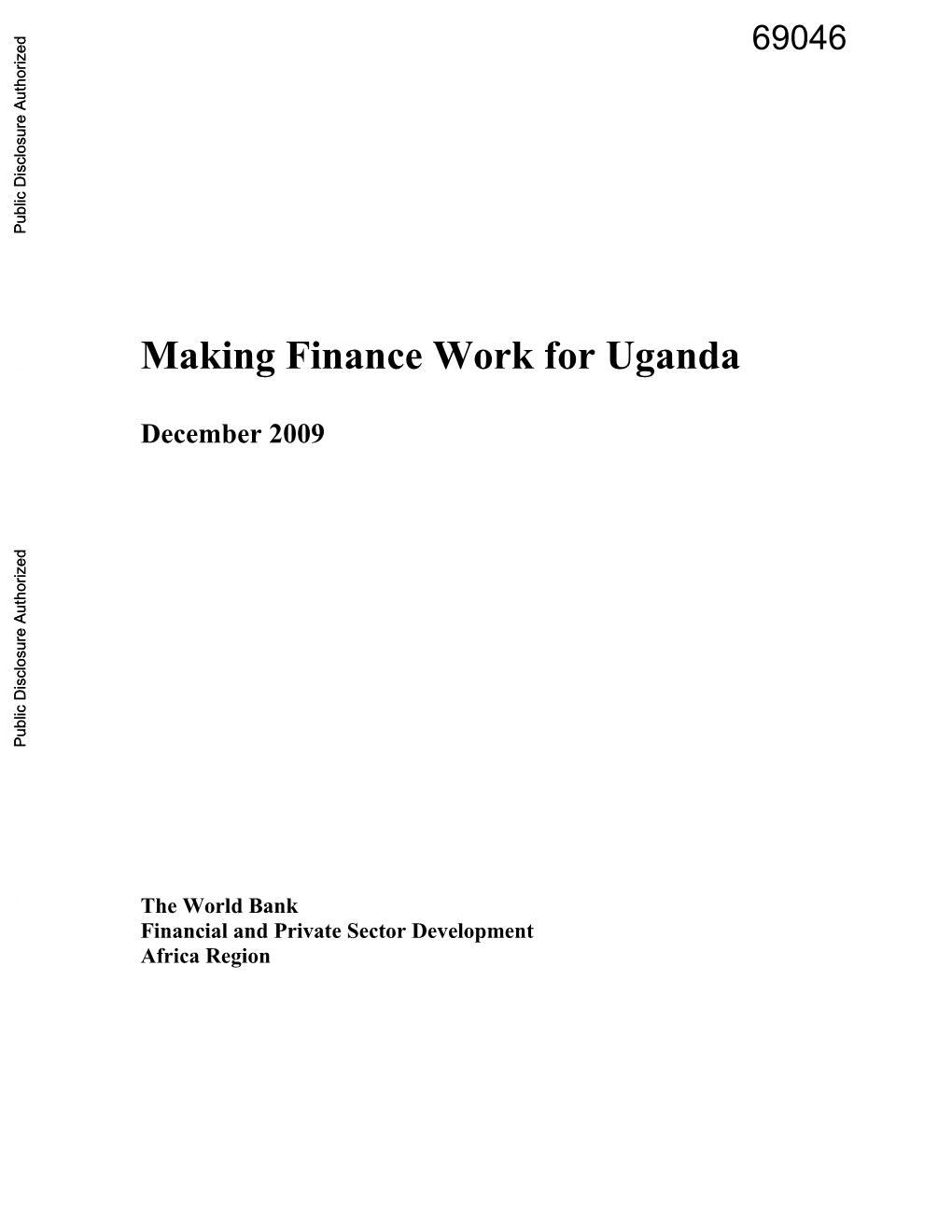 Overview of Ugandan Housing Finance
