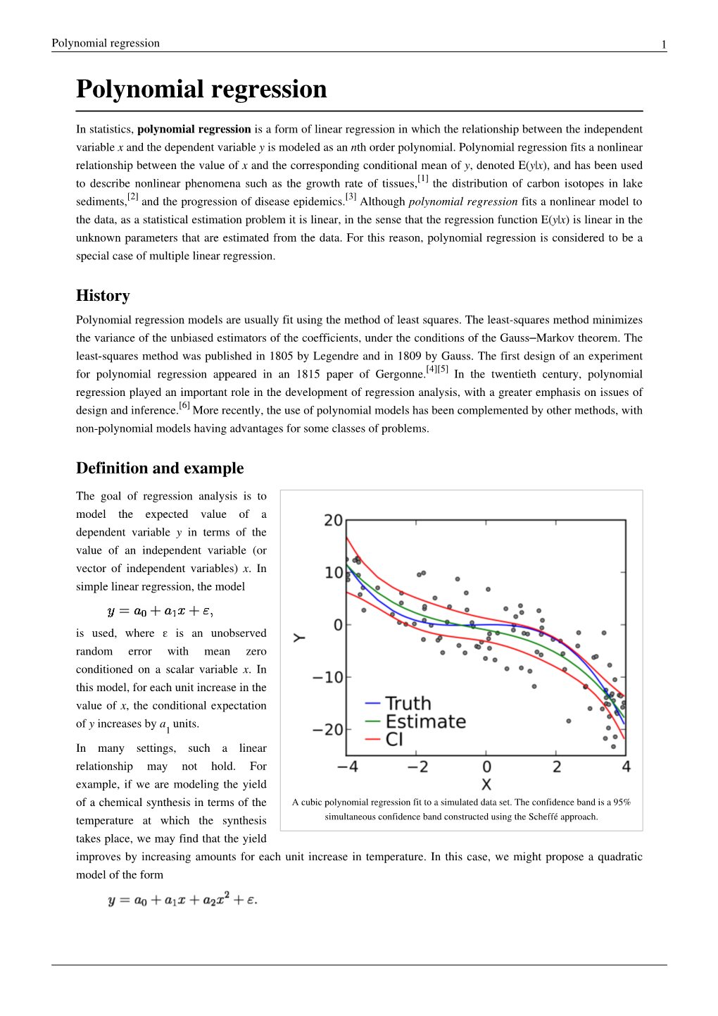 Polynomial Regression 1 Polynomial Regression