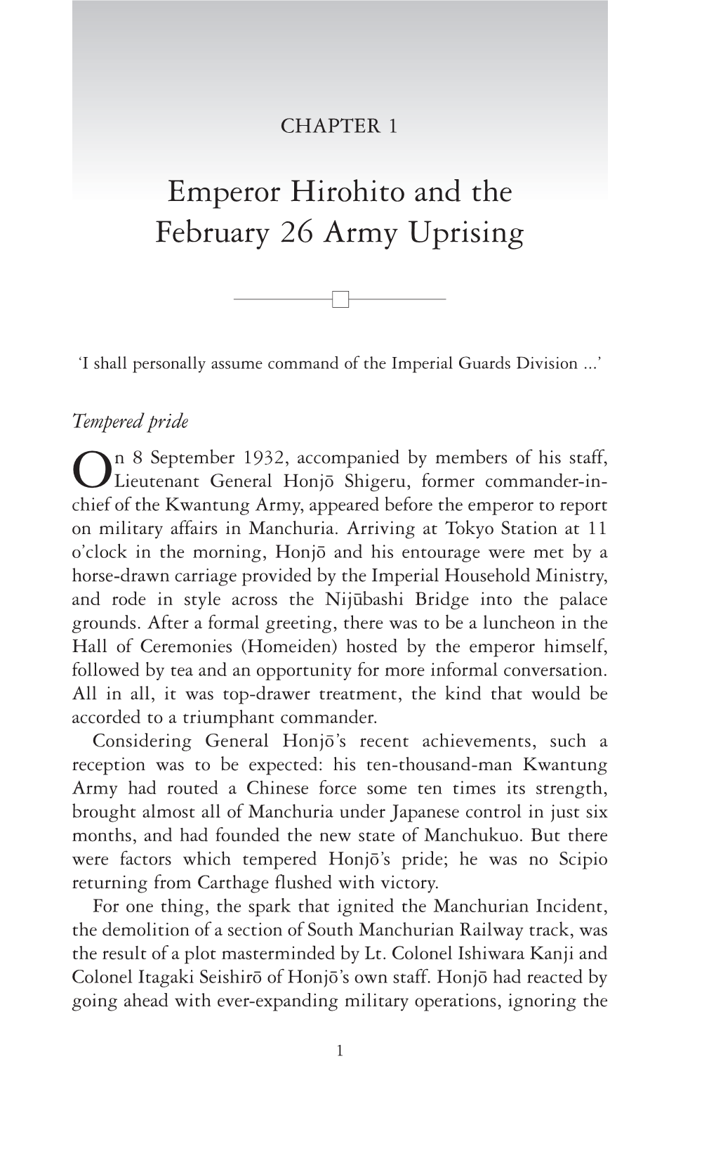 Emperor Hirohito and the February 26 Army Uprising