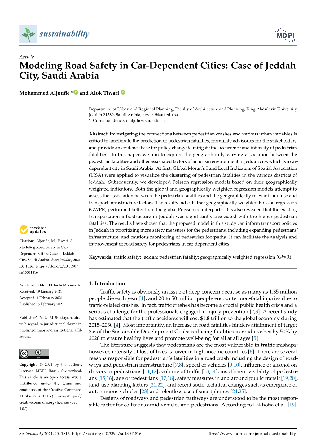 Case of Jeddah City, Saudi Arabia