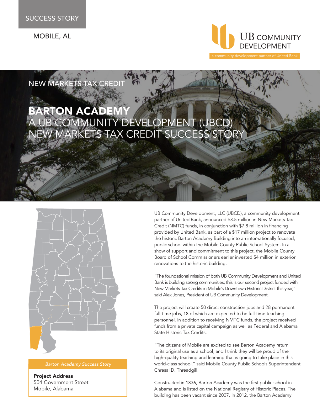 Barton Academy a Ub Community Development (Ubcd) New Markets Tax Credit Success Story