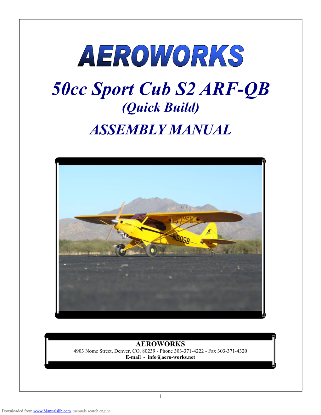 50Cc Sport Cub S2 ARF-QB (Quick Build)