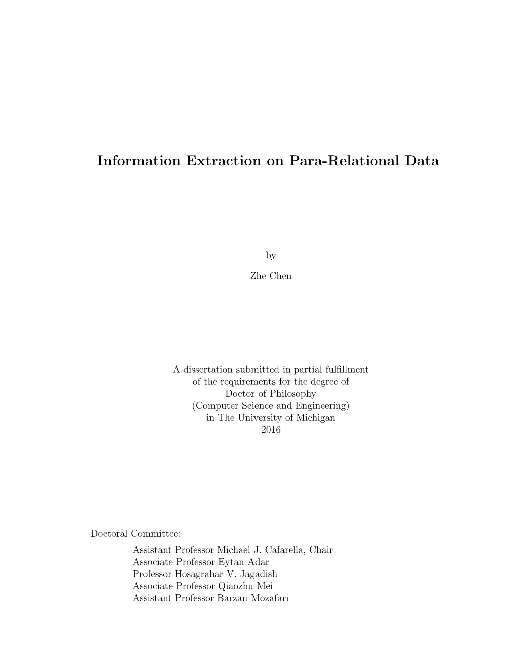 Information Extraction on Para-Relational Data