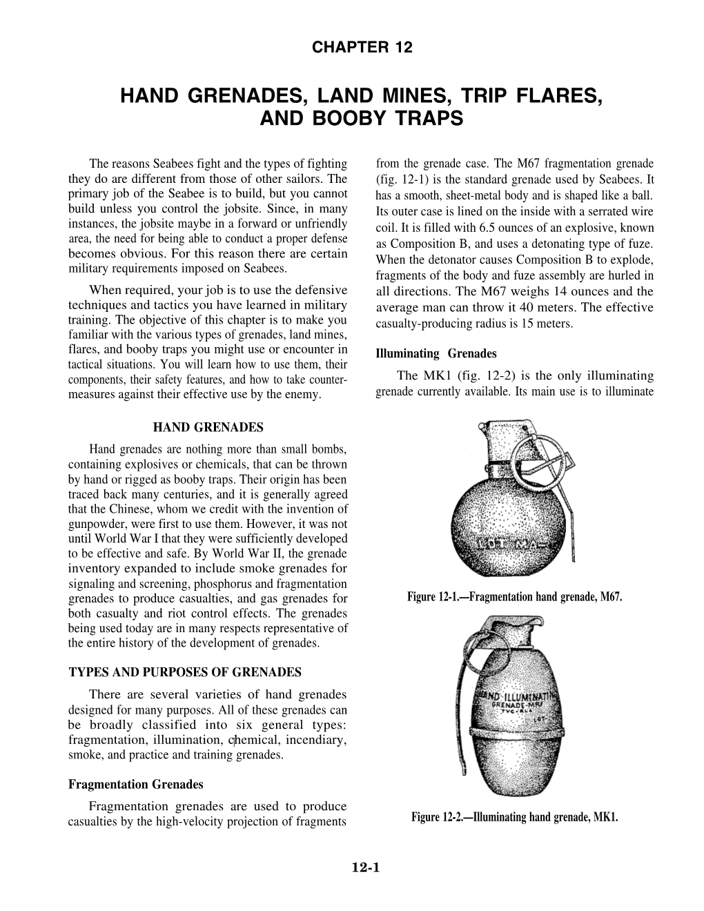 Hand Grenades, Land Mines, Trip Flares, and Booby Traps