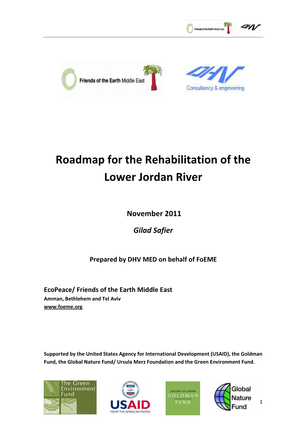Roadmap for the Rehabilitation of the Lower Jordan River
