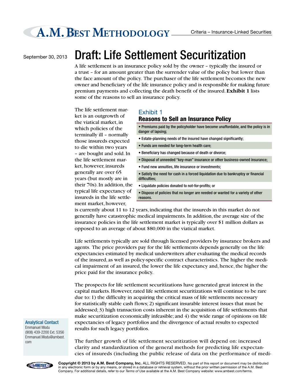 Life Settlement Securitization