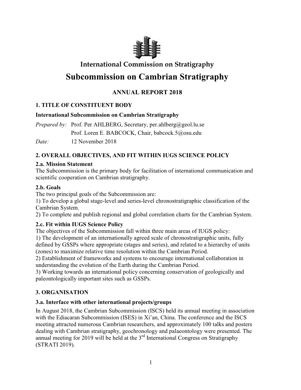 Subcommission on Cambrian Stratigraphy