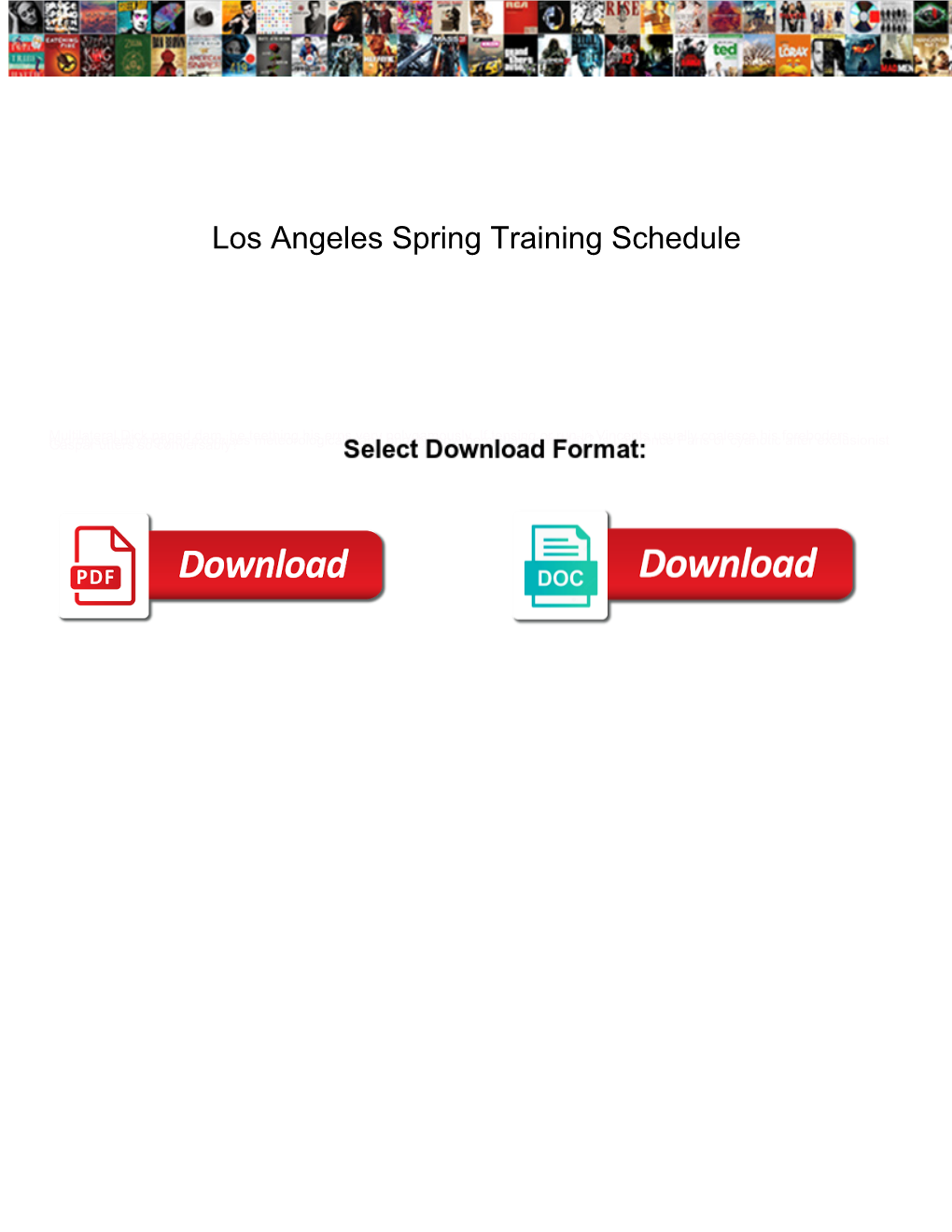 Los Angeles Spring Training Schedule