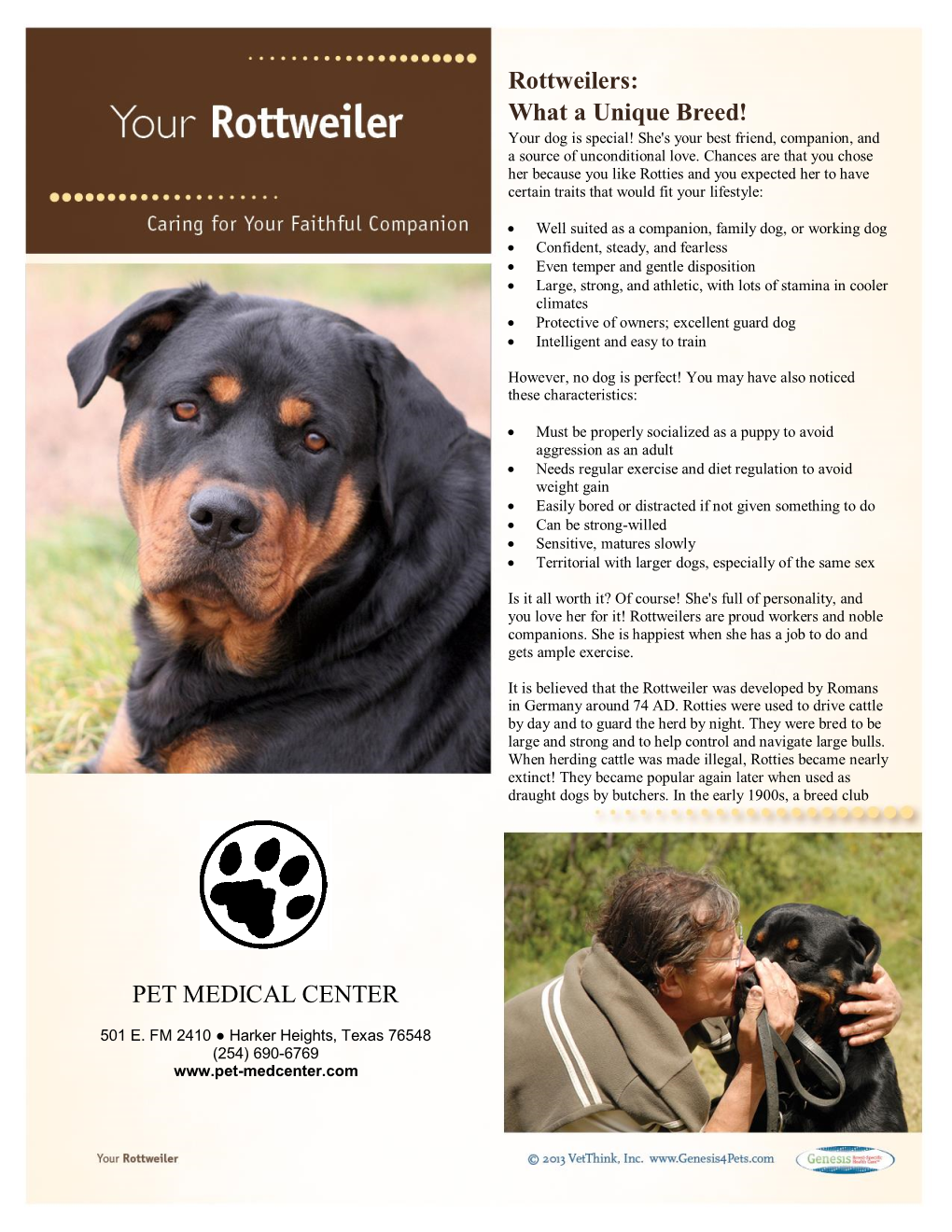 Rottweilers: What a Unique Breed! PET MEDICAL CENTER