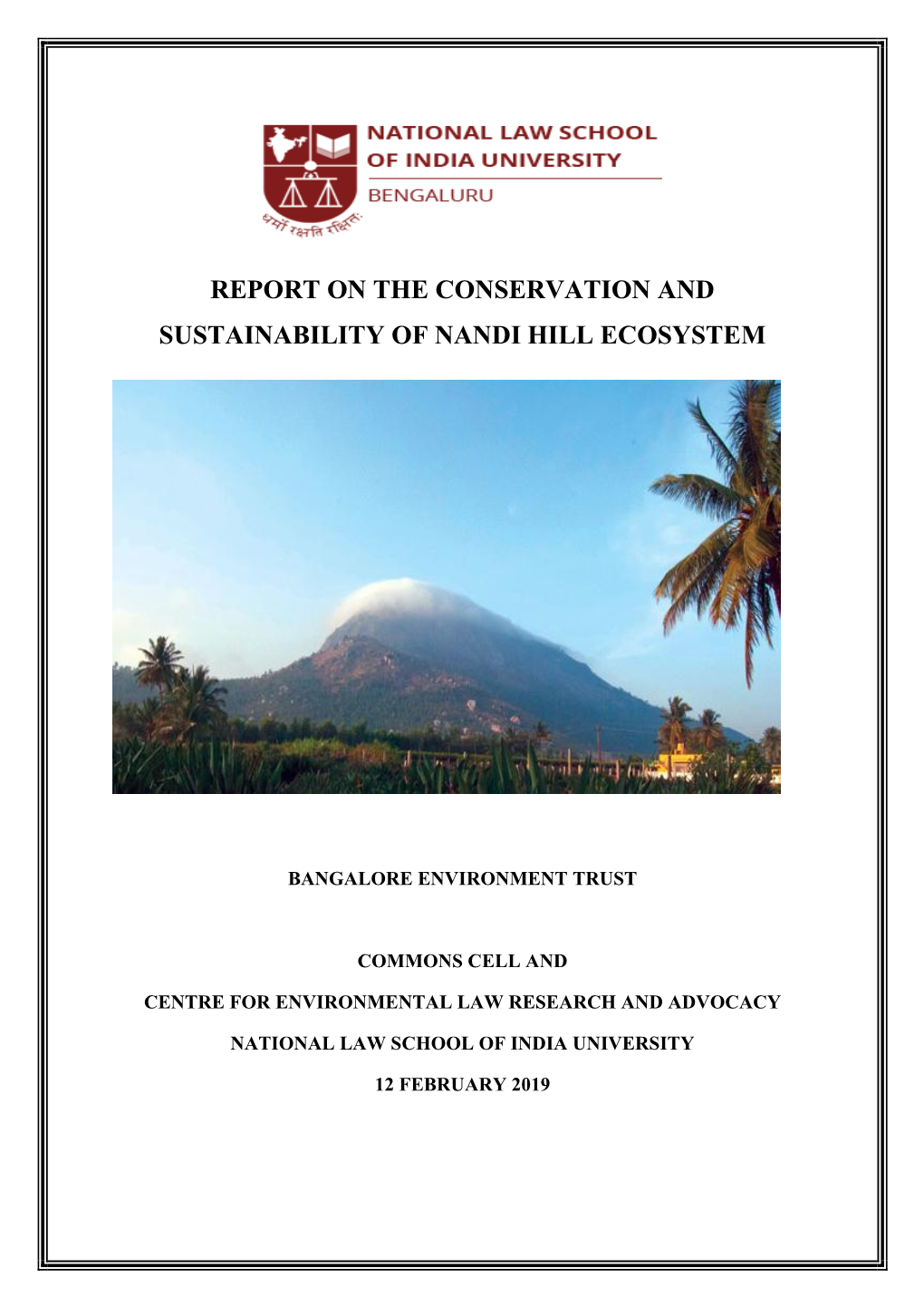 Report on the Conservation and Sustainability of Nandi Hill Ecosystem