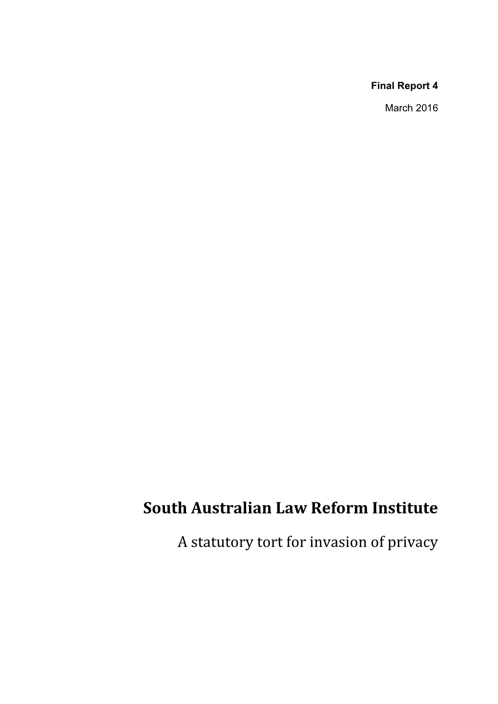 South Australian Law Reform Institute