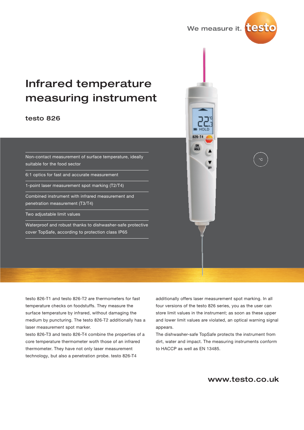 Infrared Temperature Measuring Instrument Testo 826