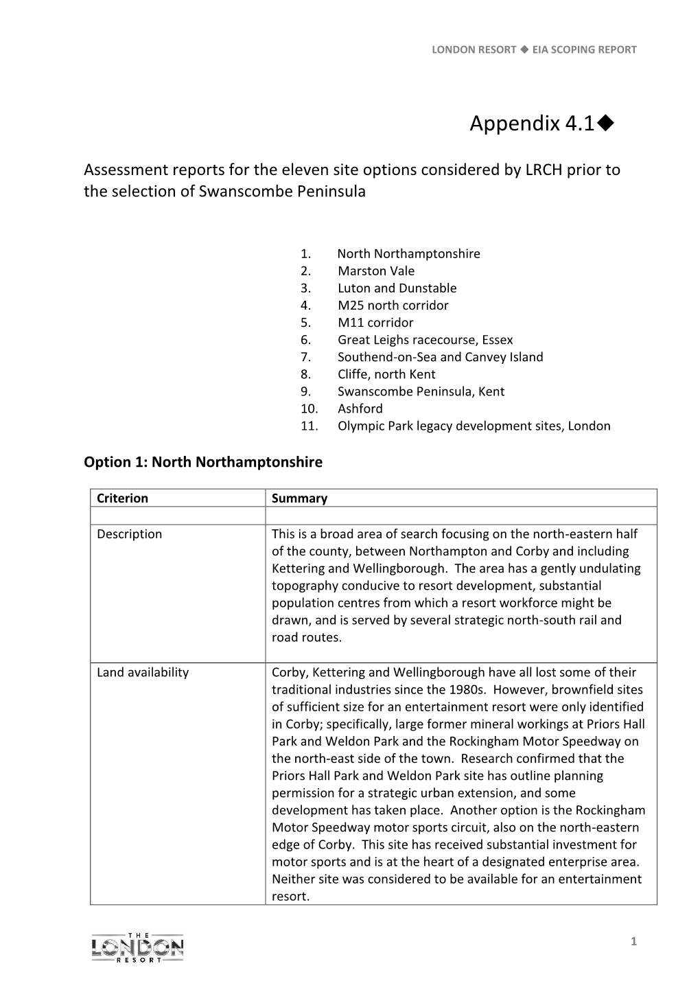 Appendix 4.1