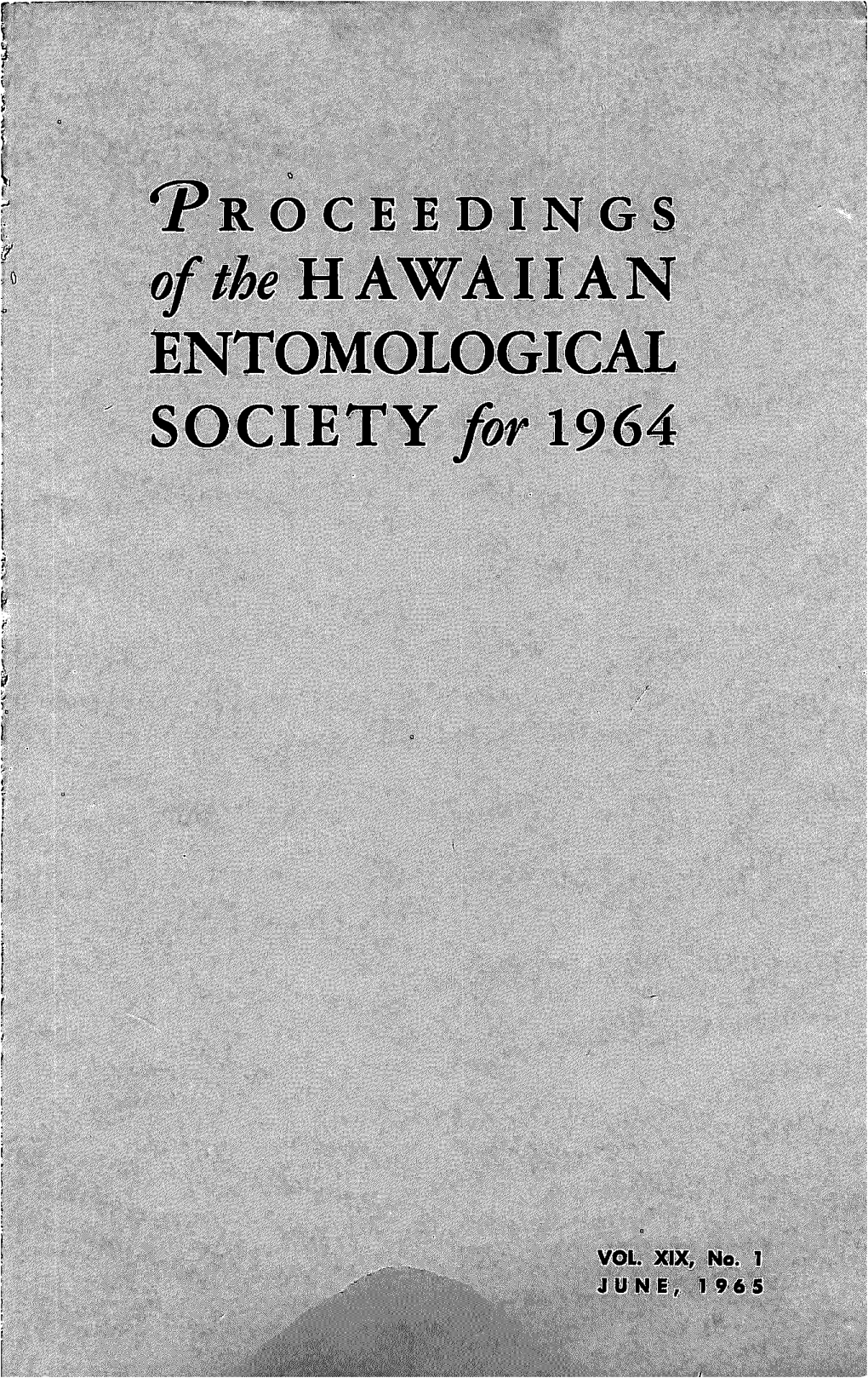 'Proceedings of the HAWAIIAN ENTOMOLOGICAL SOCIETY for 1964