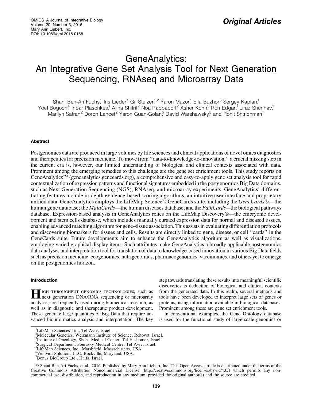 An Integrative Gene Set Analysis Tool for Next Generation Sequencing, Rnaseq and Microarray Data