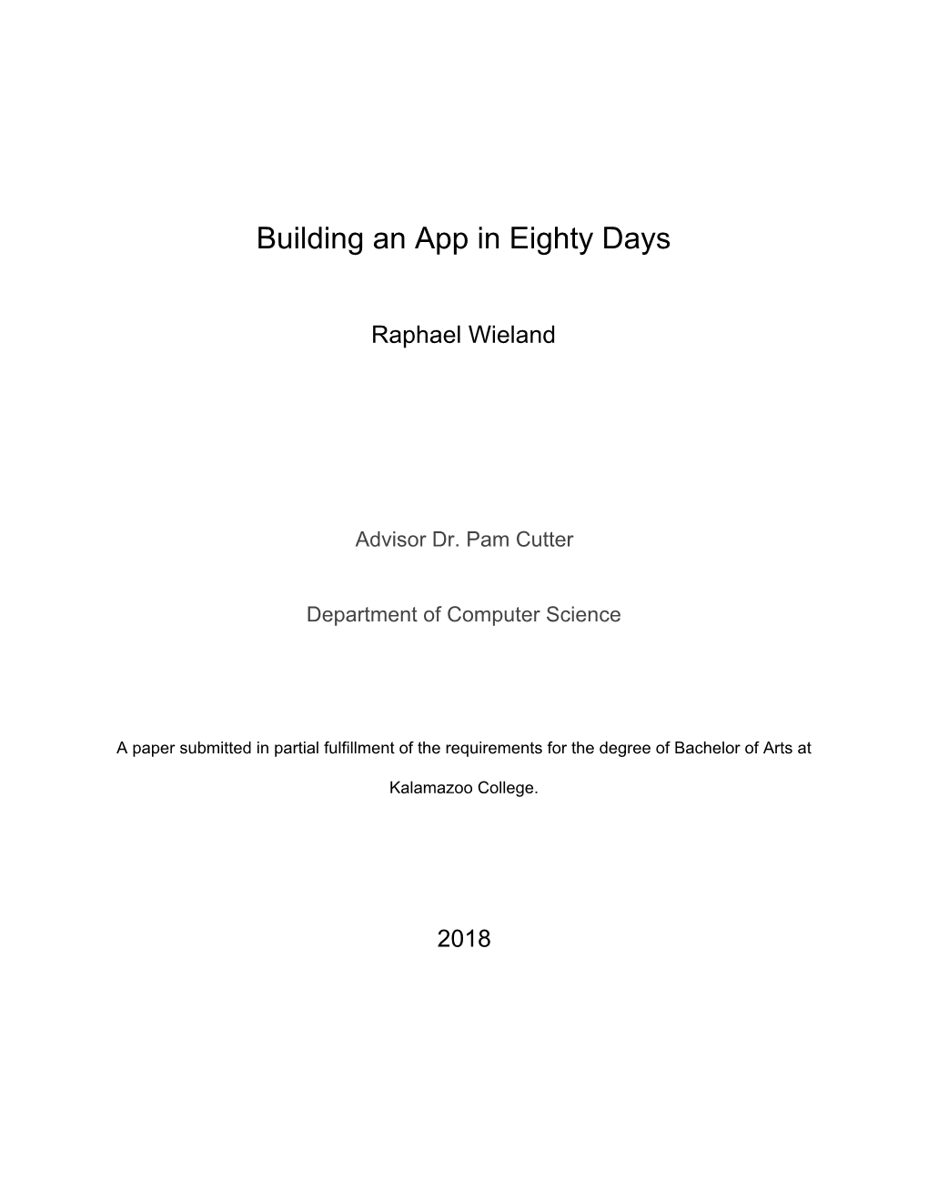 Building an App in Eighty Days