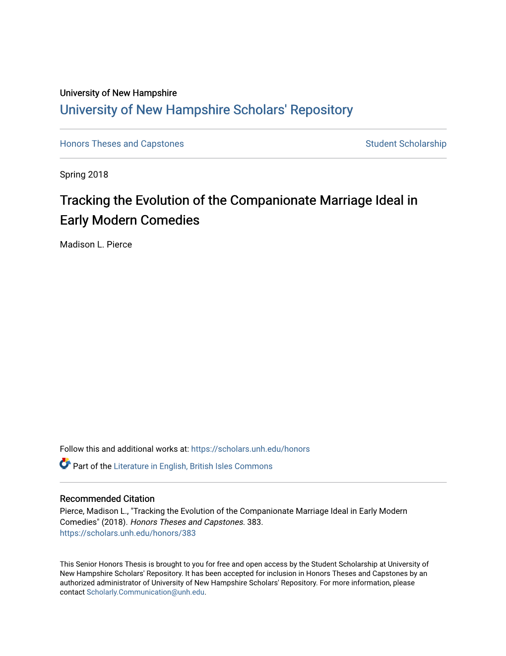 Tracking the Evolution of the Companionate Marriage Ideal in Early Modern Comedies